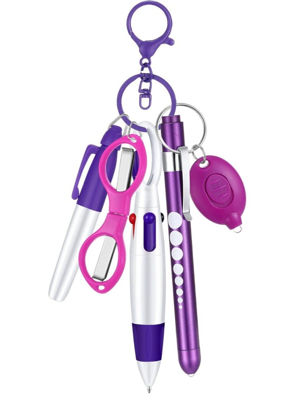 6 Pcs Nurse Pen Set RN Badge Accessories Essentials, Purple
